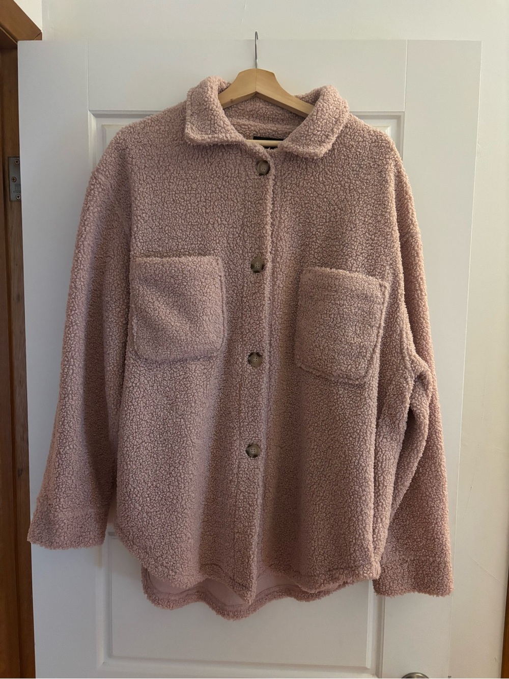 Streetwear Society Dusty Blush Teddy Sherpa Jacket